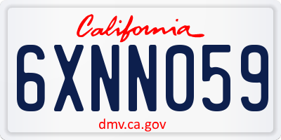 CA license plate 6XNN059