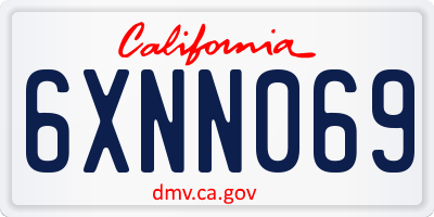 CA license plate 6XNN069