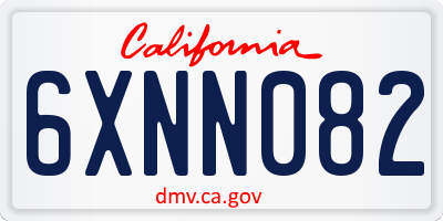 CA license plate 6XNN082
