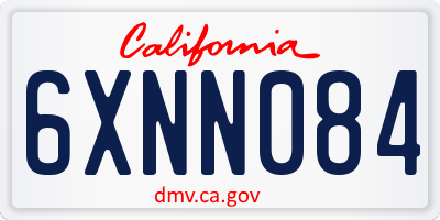 CA license plate 6XNN084