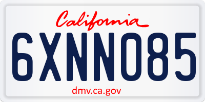 CA license plate 6XNN085