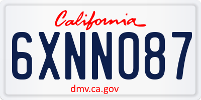 CA license plate 6XNN087