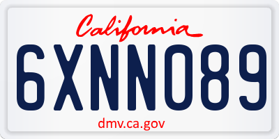 CA license plate 6XNN089