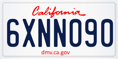 CA license plate 6XNN090