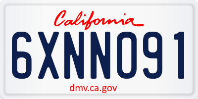 CA license plate 6XNN091
