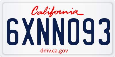 CA license plate 6XNN093