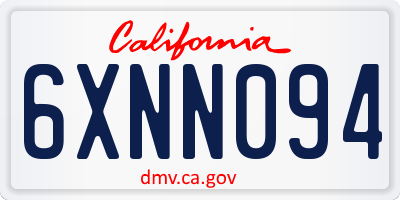 CA license plate 6XNN094