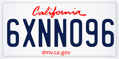 CA license plate 6XNN096