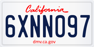 CA license plate 6XNN097