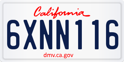 CA license plate 6XNN116