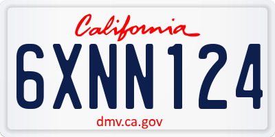 CA license plate 6XNN124