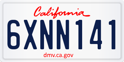 CA license plate 6XNN141