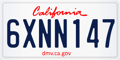 CA license plate 6XNN147