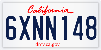 CA license plate 6XNN148