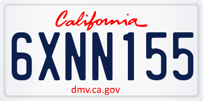 CA license plate 6XNN155