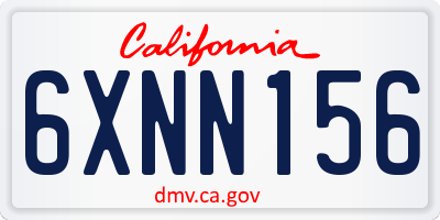 CA license plate 6XNN156