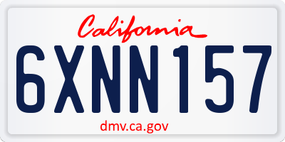 CA license plate 6XNN157