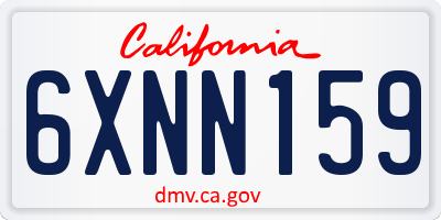 CA license plate 6XNN159