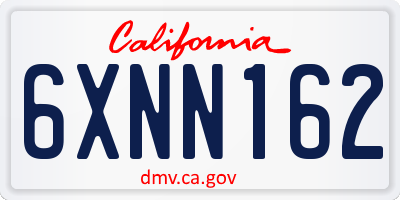 CA license plate 6XNN162