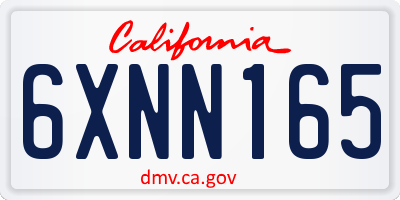 CA license plate 6XNN165
