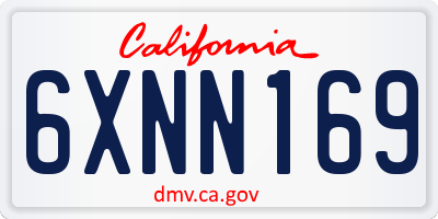 CA license plate 6XNN169