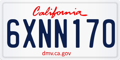 CA license plate 6XNN170