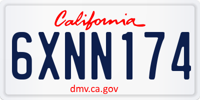 CA license plate 6XNN174