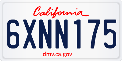 CA license plate 6XNN175