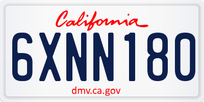 CA license plate 6XNN180