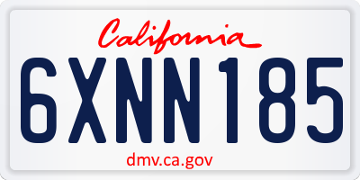 CA license plate 6XNN185