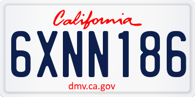 CA license plate 6XNN186