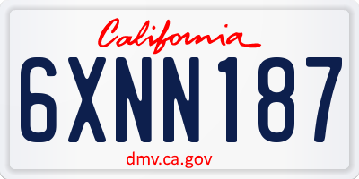 CA license plate 6XNN187