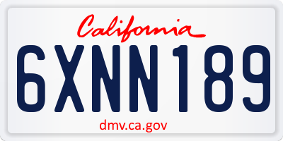 CA license plate 6XNN189