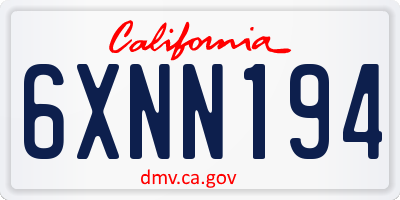 CA license plate 6XNN194