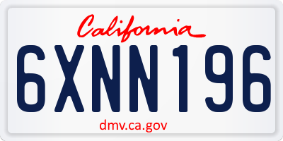 CA license plate 6XNN196