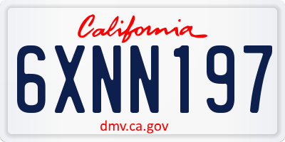 CA license plate 6XNN197