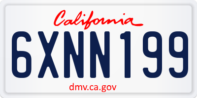 CA license plate 6XNN199