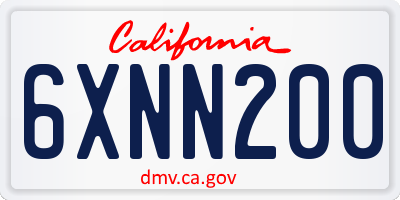 CA license plate 6XNN200