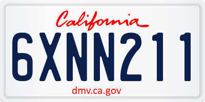 CA license plate 6XNN211