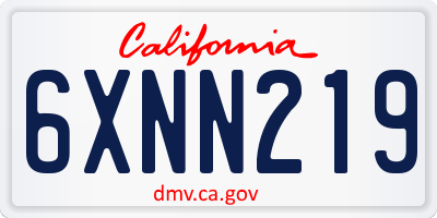 CA license plate 6XNN219
