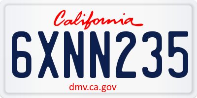 CA license plate 6XNN235