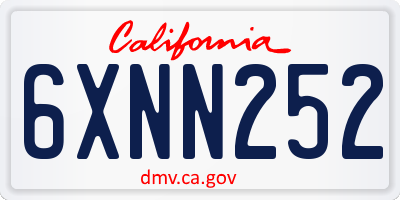 CA license plate 6XNN252