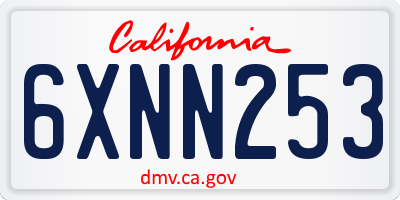 CA license plate 6XNN253