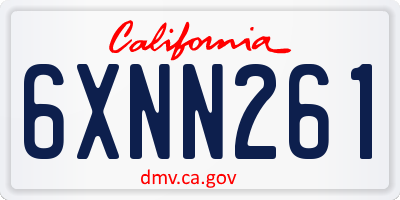 CA license plate 6XNN261