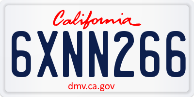 CA license plate 6XNN266