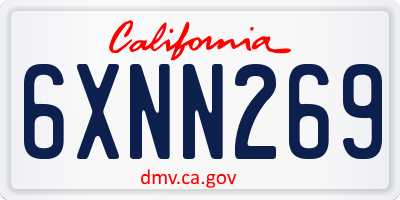 CA license plate 6XNN269