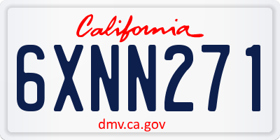 CA license plate 6XNN271
