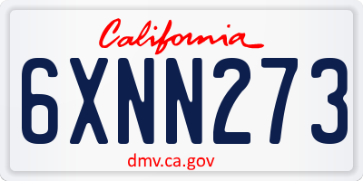 CA license plate 6XNN273