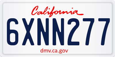 CA license plate 6XNN277