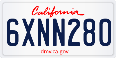CA license plate 6XNN280